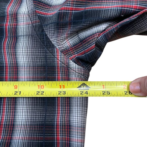 Projek Raw Shirt Mens XL Black Red Gray Plaid Graphic Button Up Long Sleeve - Picture 12 of 12